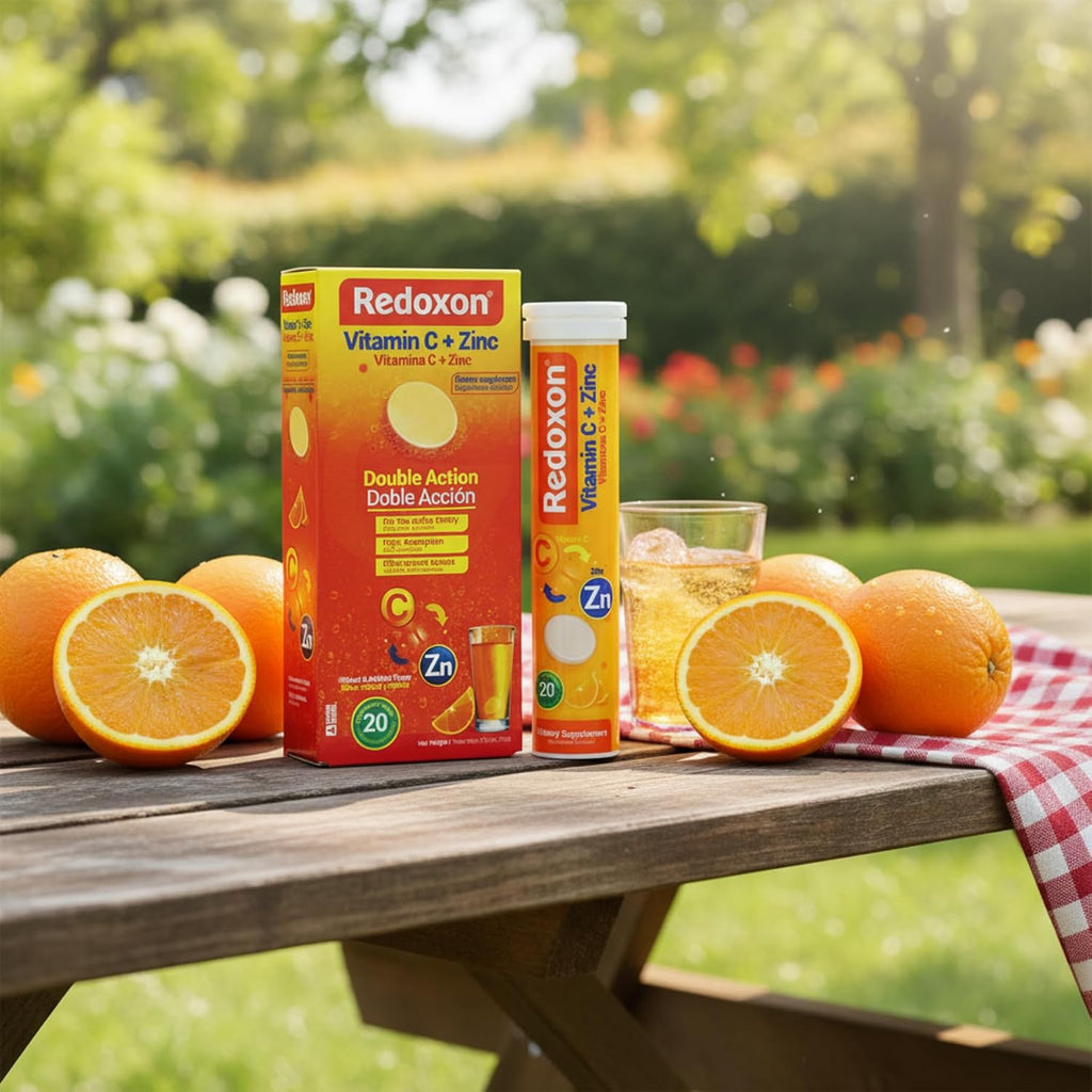 Redoxon Vitamina C + Zinc, 20 Comprimidos Efervescentes Sabor Naranja