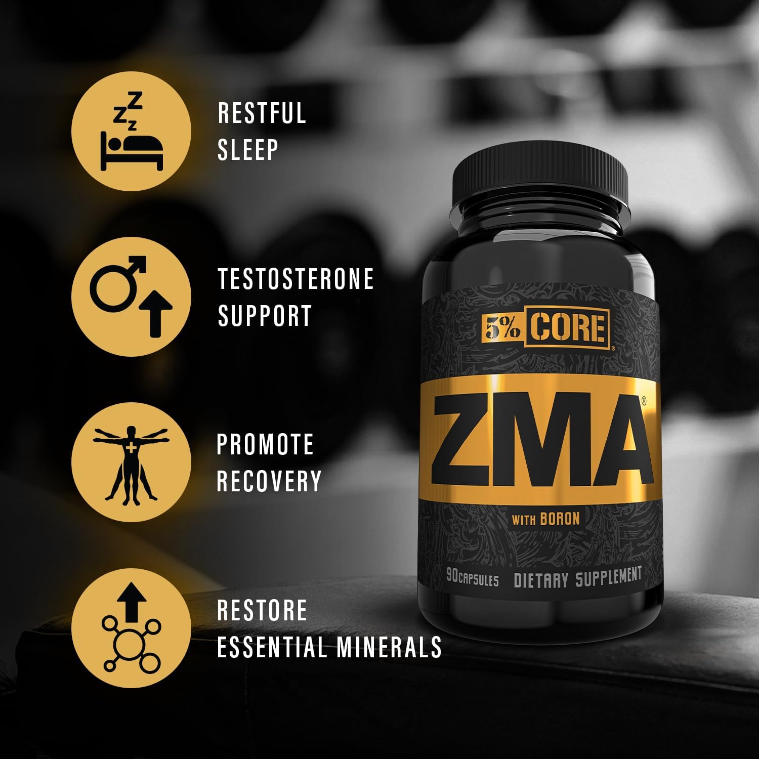 5% Nutrition Core ZMA con Boro - 90 Cápsulas