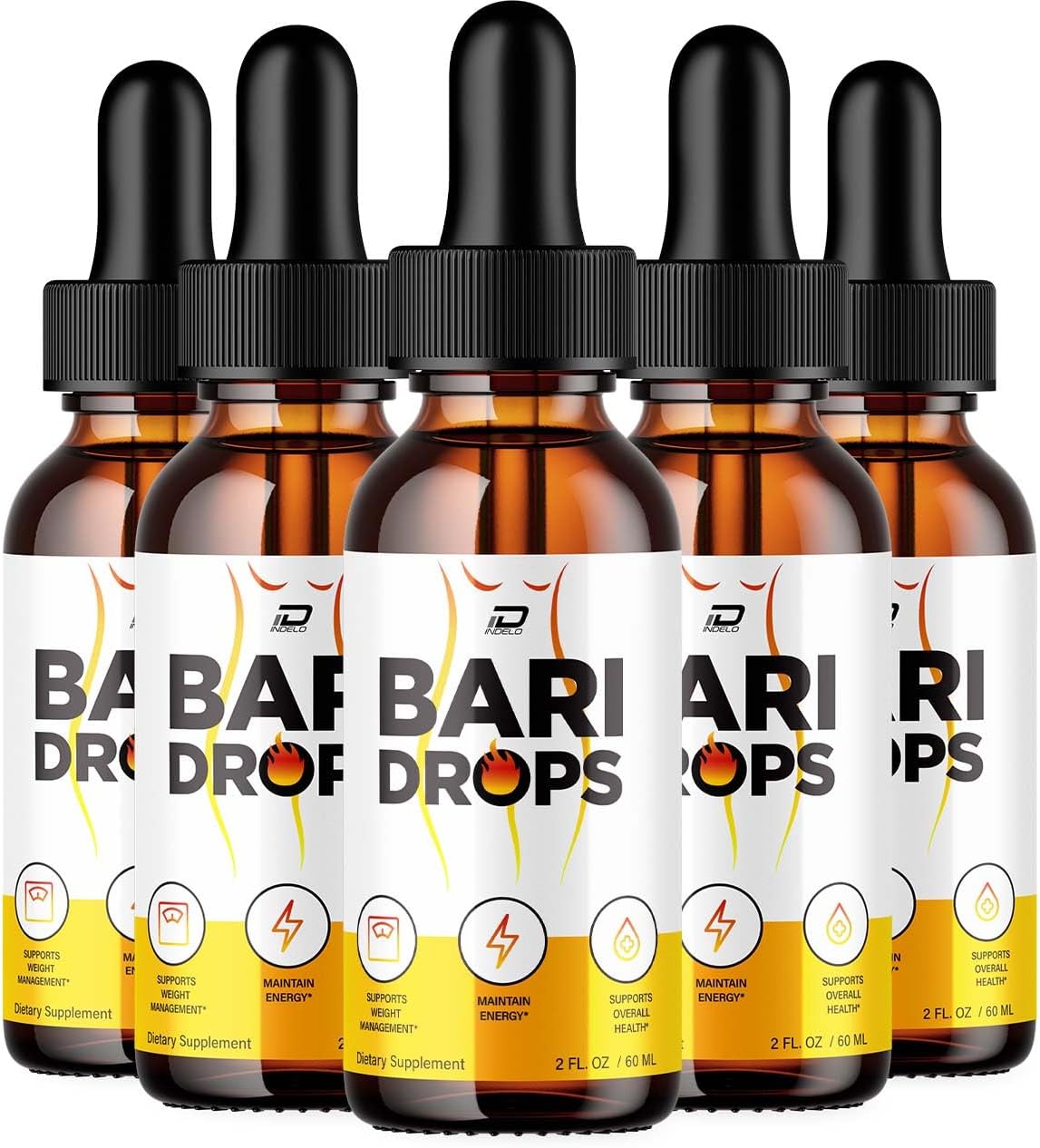 Bari Drops Complemento Líquido - Fórmula Natural para Apoyo a Objetivos de Fitness y Estilo de Vida Activo (5 Paquetes - 5 Meses de Suministro)