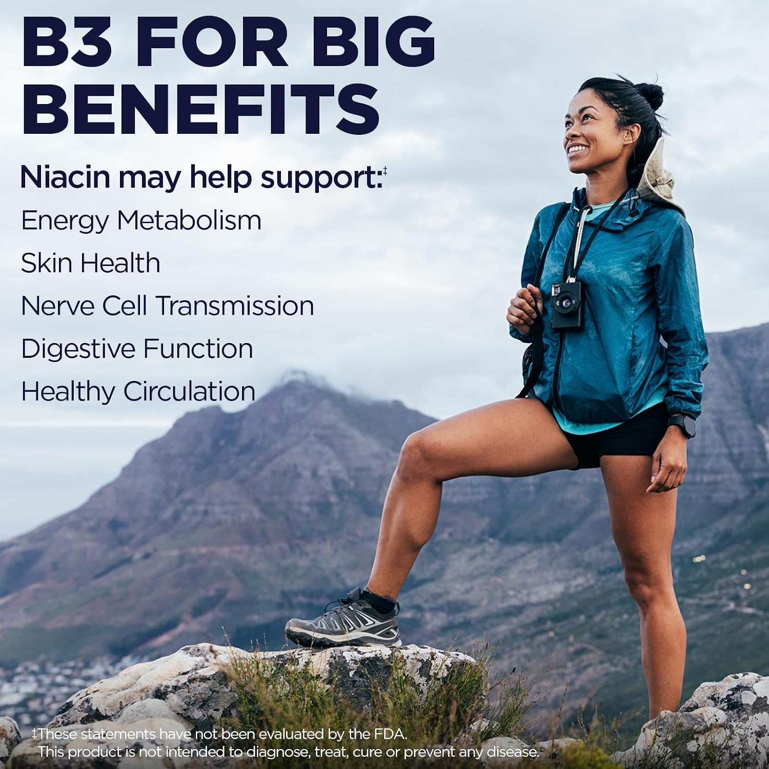 KAL Niacina 500mg Sin Enrojecimiento - Vitamina B3 Vegana - 60 Cápsulas