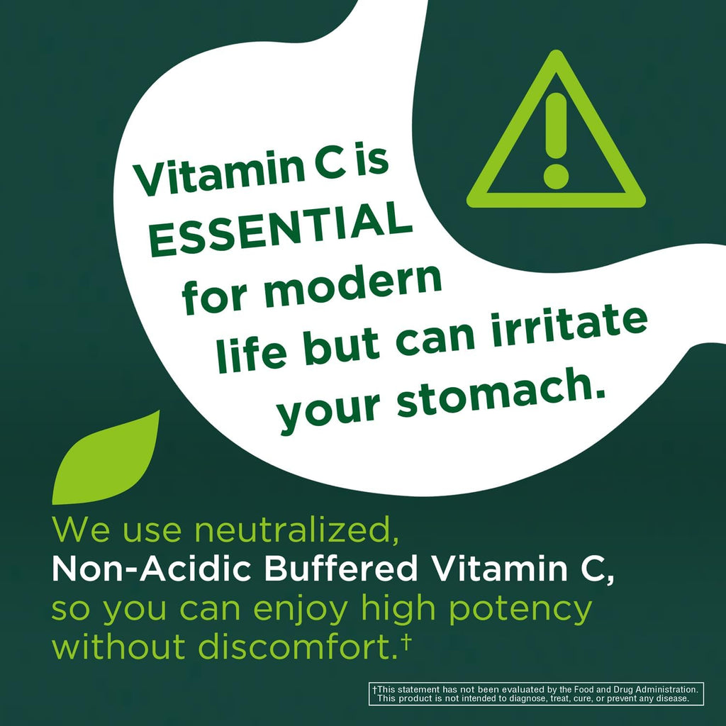 Vitamina C Tamponada 1500 mg - Ascorbato de Calcio, No Ácida, Favorable para el Estómago - 150 Cápsulas Vegetales