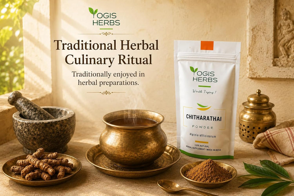 YOGIS HERBS Chitharathai en Polvo – Alpinia Officinarum (Kulanjan) – 100% Puro