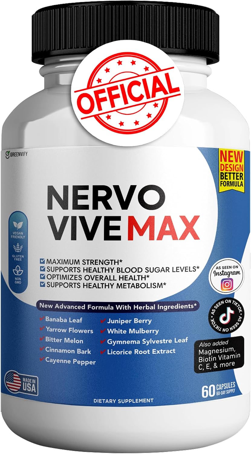 Nervovive Max - Suplemento de Apoyo Cerebral con 180 Cápsulas