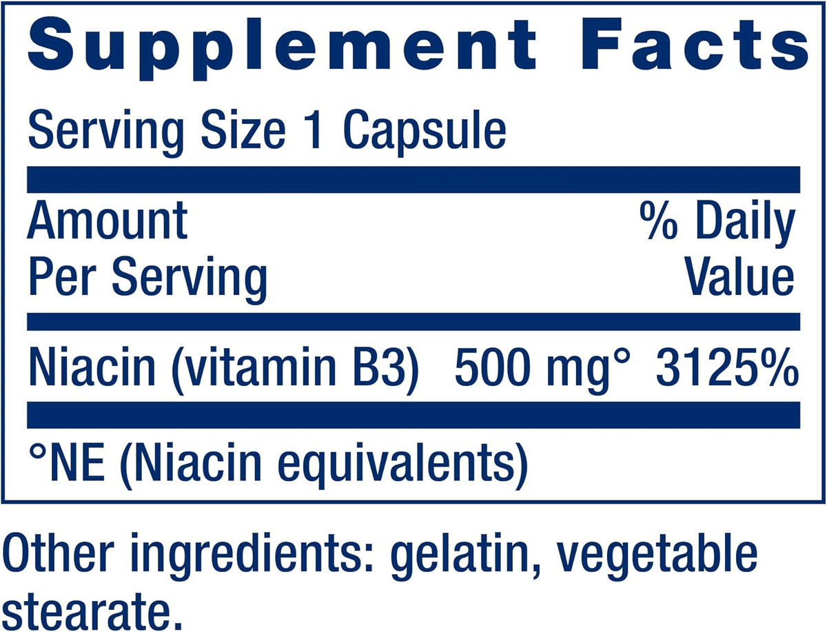 Life Extension Vitamina B3 Niacina, 100 – Promover la producción de energía celular, gracias a su papel como – Image 3