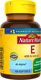Nature Made Vitamina E 180 mg (400 UI) dl-Alfa, 100 Cápsulas (Pack de 3)