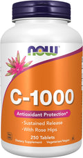 NOW Foods Vitamina C 1000 mg con Escaramujo - Liberación Sostenida - 250 Comprimidos