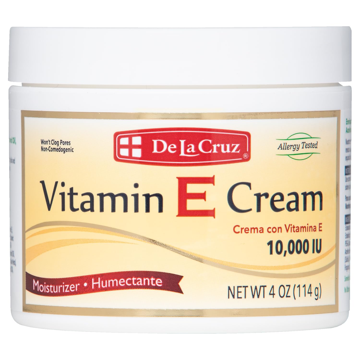 De La Cruz Crema de Vitamina E Hidratante para Rostro y Cuello - 113 g