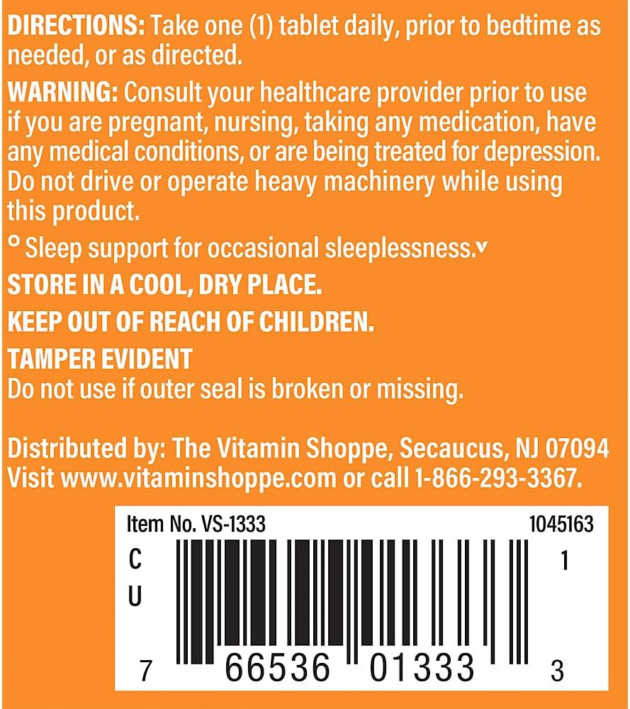 The Vitamin Shoppe Melatonina - Soporte para el Sueño, 120 Comprimidos