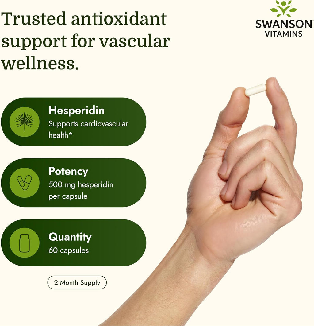 Swanson Hesperidina - Apoyo Cardiovascular y Antioxidante - 60 Cápsulas