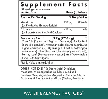 Water Balance Factors - 90 Comprimidos Vegetales - Con Potasio y Vitamina B6 – Image 2