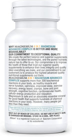 Kappa Nutrition Magnesio 4-en-1, 280mg Magnesio Elemental (Bisglicinato, Malato) + Zinc y Vitamina D3, 120 Cápsulas Veganas