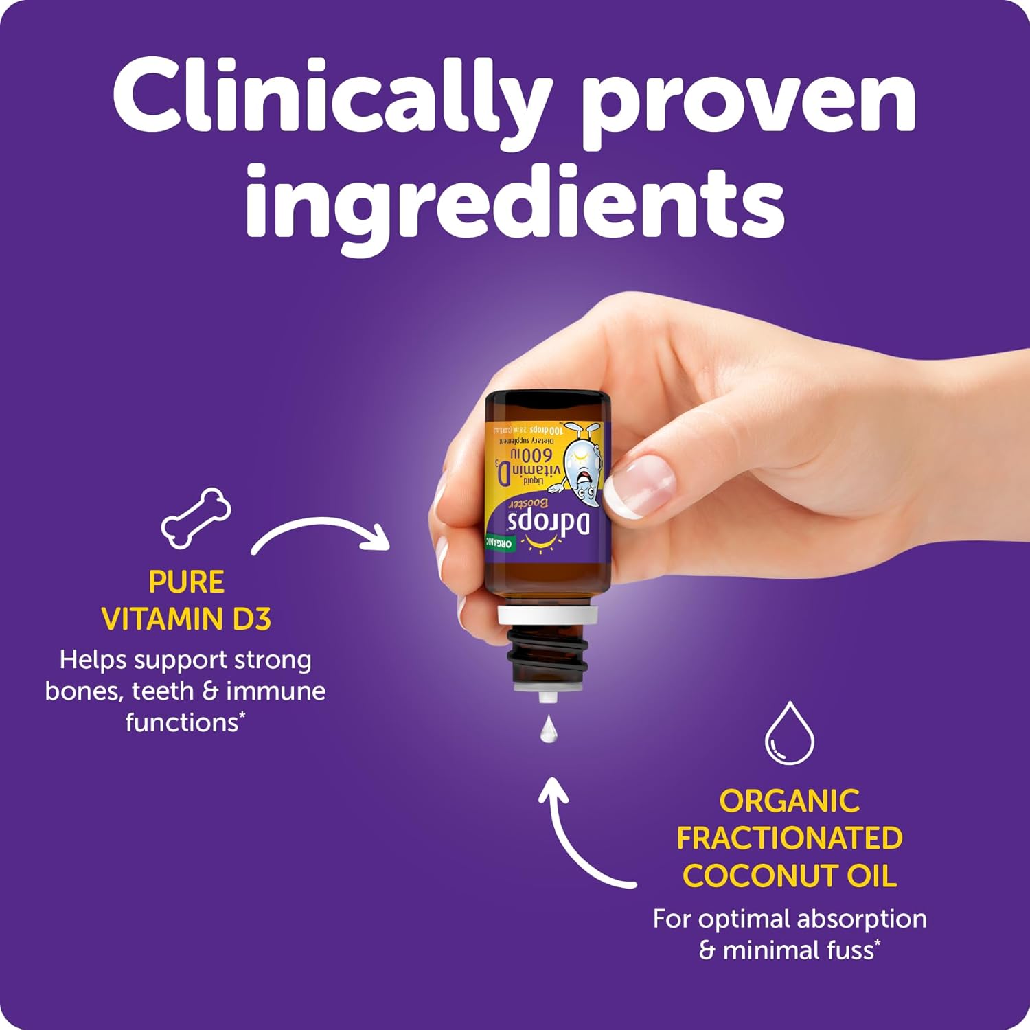 Ddrops Kids Booster 600 UI 100 Drops - Liquid Vitamin D3 for Kids