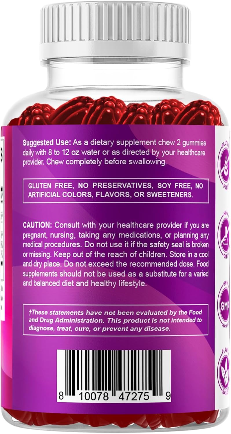 Vitamatic Vitamina B6 100mg - Sabor a Bayas Natural - 60 Gominolas a Base de Pectina - Apoyo Sistema Nervioso