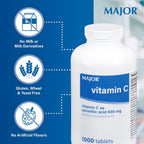 Major Vitamin C-500 mg Ácido Ascórbico - 1000 Comprimidos
