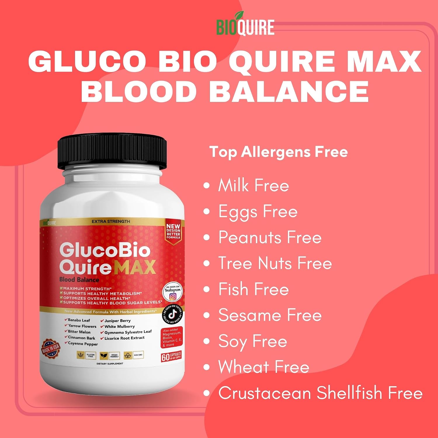 Gluco Bio Quire Max Blood Balance Ultra, 60 Cápsulas