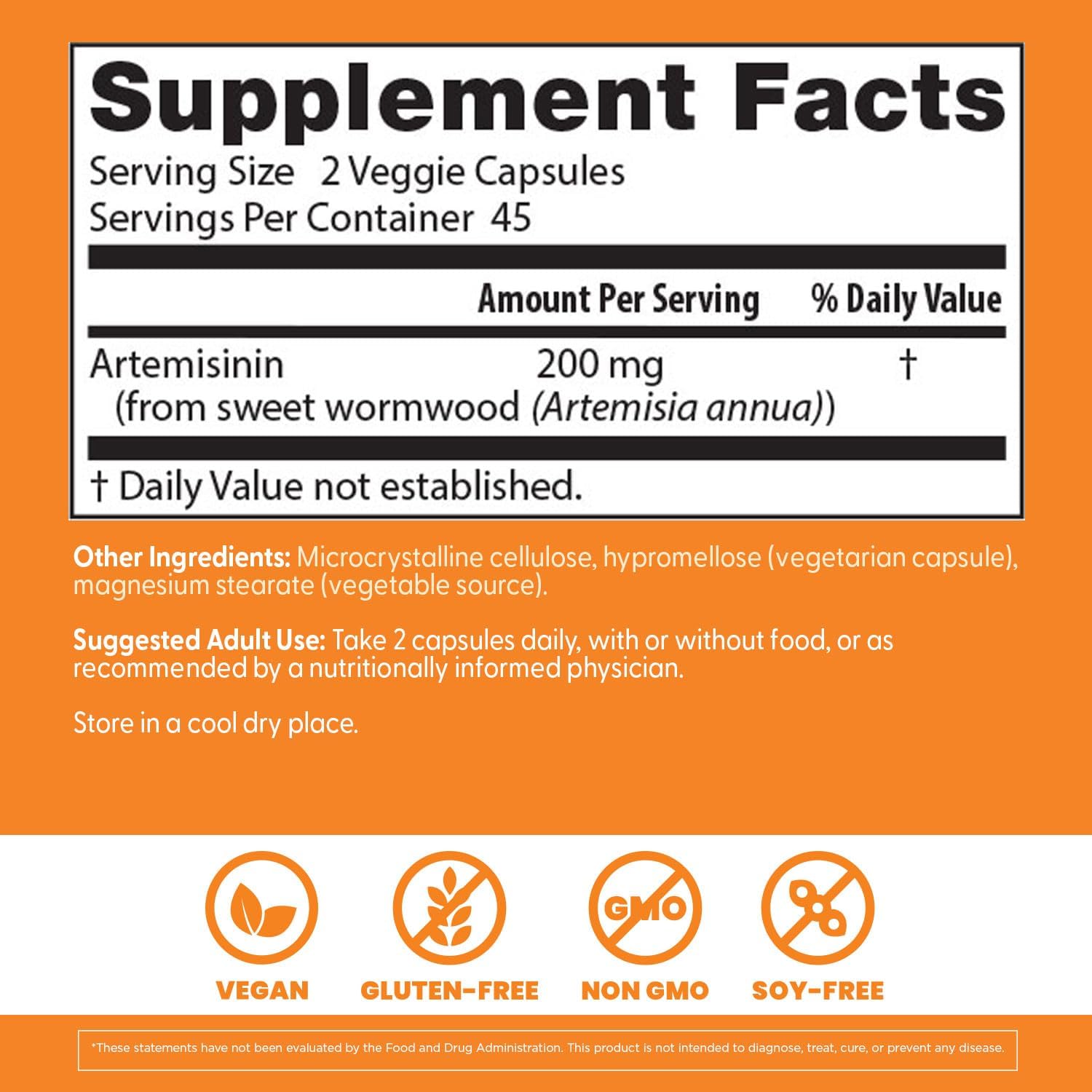 Doctor's Best Artemisinina 200 mg - 90 Cápsulas Vegetales