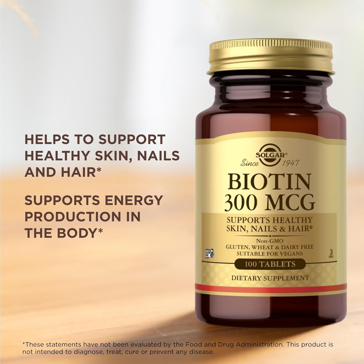 Solgar Biotina 300 mcg, 100 Comprimidos