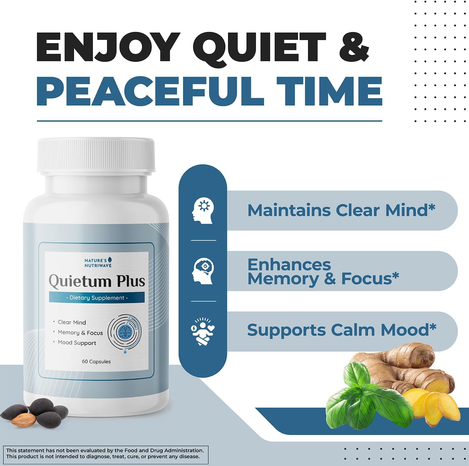 Quietum Plus – Cápsulas de Extractos Herbales – 60 Cápsulas