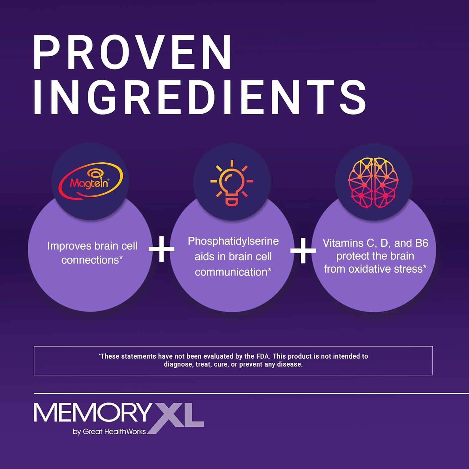 MemoryXL - Magnesio L-Treonato con Fosfatidilserina y Vitaminas - 30 sticks sabor arándano limón