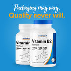 Nutricost Vitamina B2 (Riboflavina) 100mg, 120 Cápsulas - Sin Gluten y No Transgénico