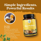 Polen de Abeja para Soporte Femenino - 60 Cápsulas - Suplemento de 1000mg con Vitaminas B, Minerales y Enzimas