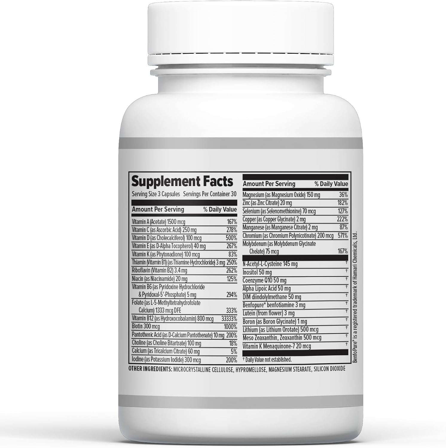 10X Health Optimize Multivitamínico Metilado para Hombres y Mujeres - 90 Cápsulas, Fórmula 34 en 1 con 800 mcg de Vitamina B12, 5-MTHF, NAC - Complejo B Metilado