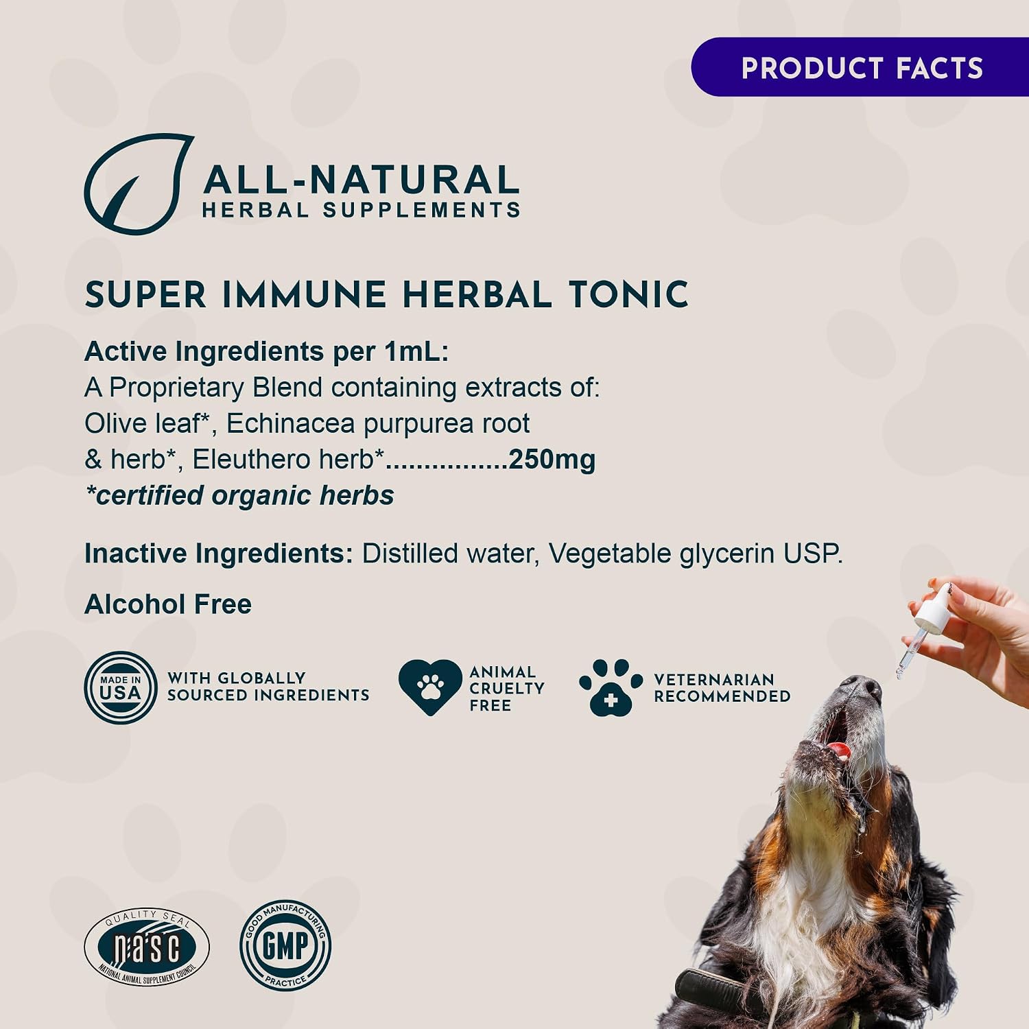 Super Immune – Apoyo Inmunitario para Perros y Gatos con Extracto de Hoja de Olivo y Equinácea – 60 ml