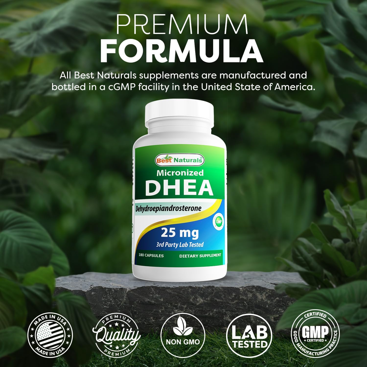 DHEA 25 mg Micronizada, 180 Cápsulas - Best Naturals