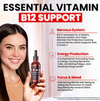 VITBOOST Gotas de Vitamina B12 Líquida Vegana – 60 dosis de 5000 mcg con Sabor a Frambuesa – Metilcobalamina Sublingual