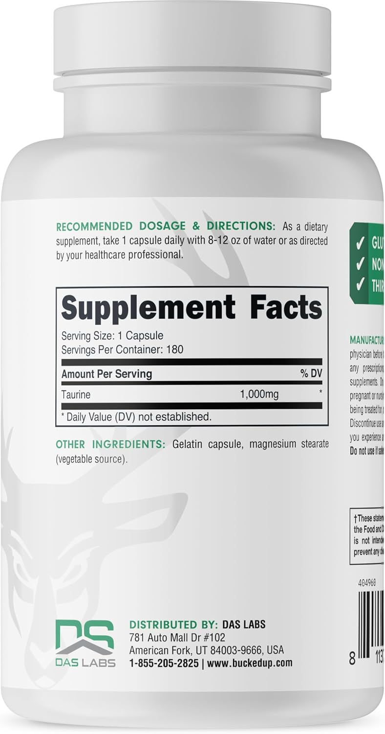 Bucked Up Taurine (1000 mg) - 180 Cápsulas
