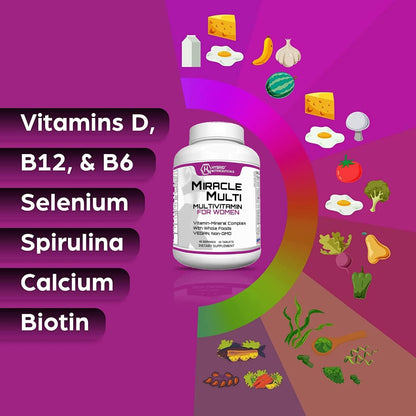 MiracleMulti Women Multivitamin - – Salud de la piel, el cabello y las uñas: La biotina y la vitamina C son – Image 3