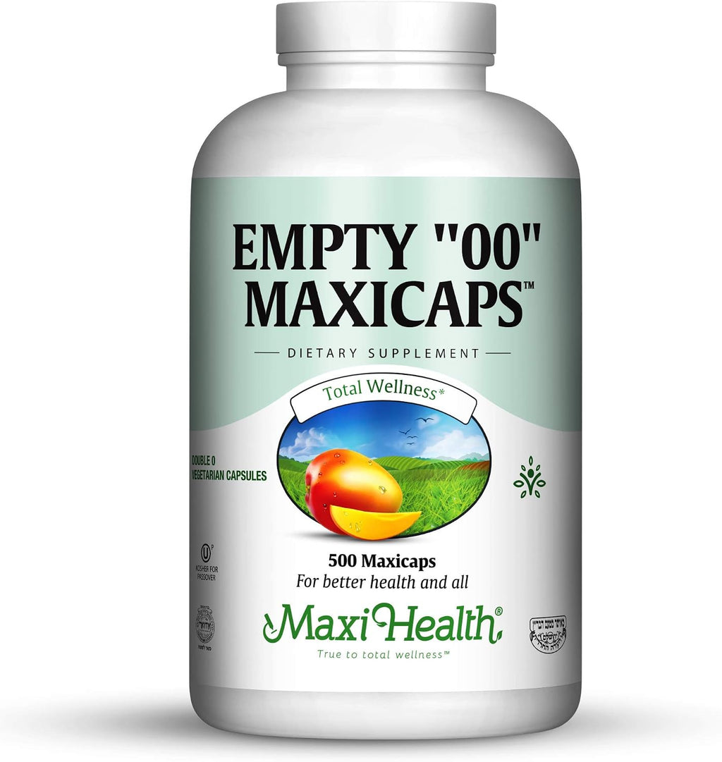 Maxi Health Cápsulas Vacías Tamaño 00 Vegetarianas - Kosher 500 uds