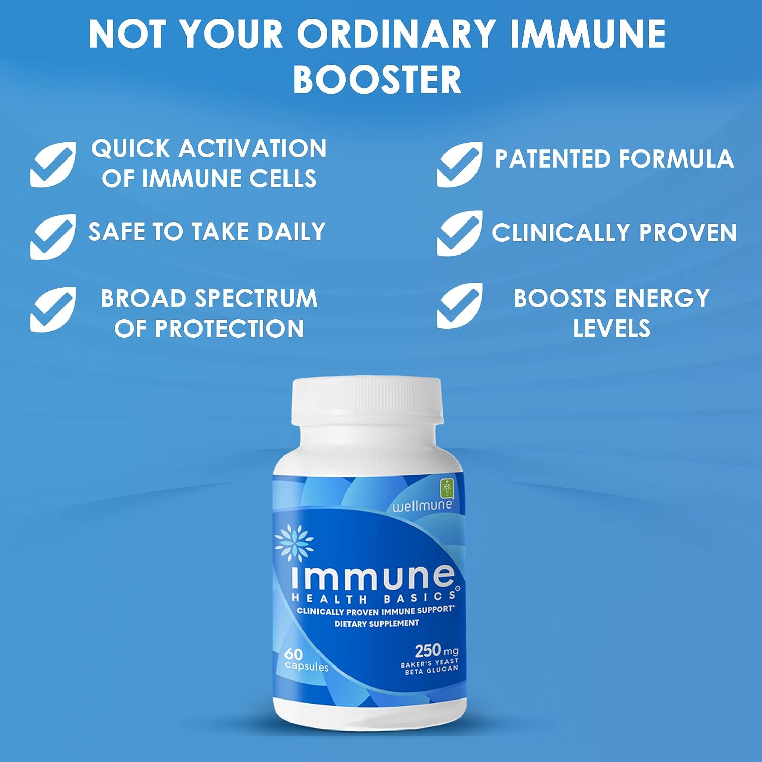 Immune Health Basics Ultra Strength Immunity - Beta-Glucano 250 mg - 60 Cápsulas
