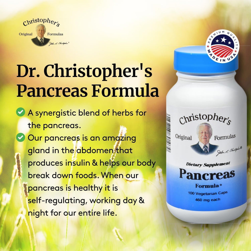Dr. Christopher's Formulas Pancreas Formula - 100 Cápsulas Vegetales