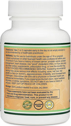 Pregnenolona 100 mg por dosis (Convertido a progesterona) - Probado por terceros - 120 Cápsulas (50 mg por cápsula) No transgénico - Double Wood