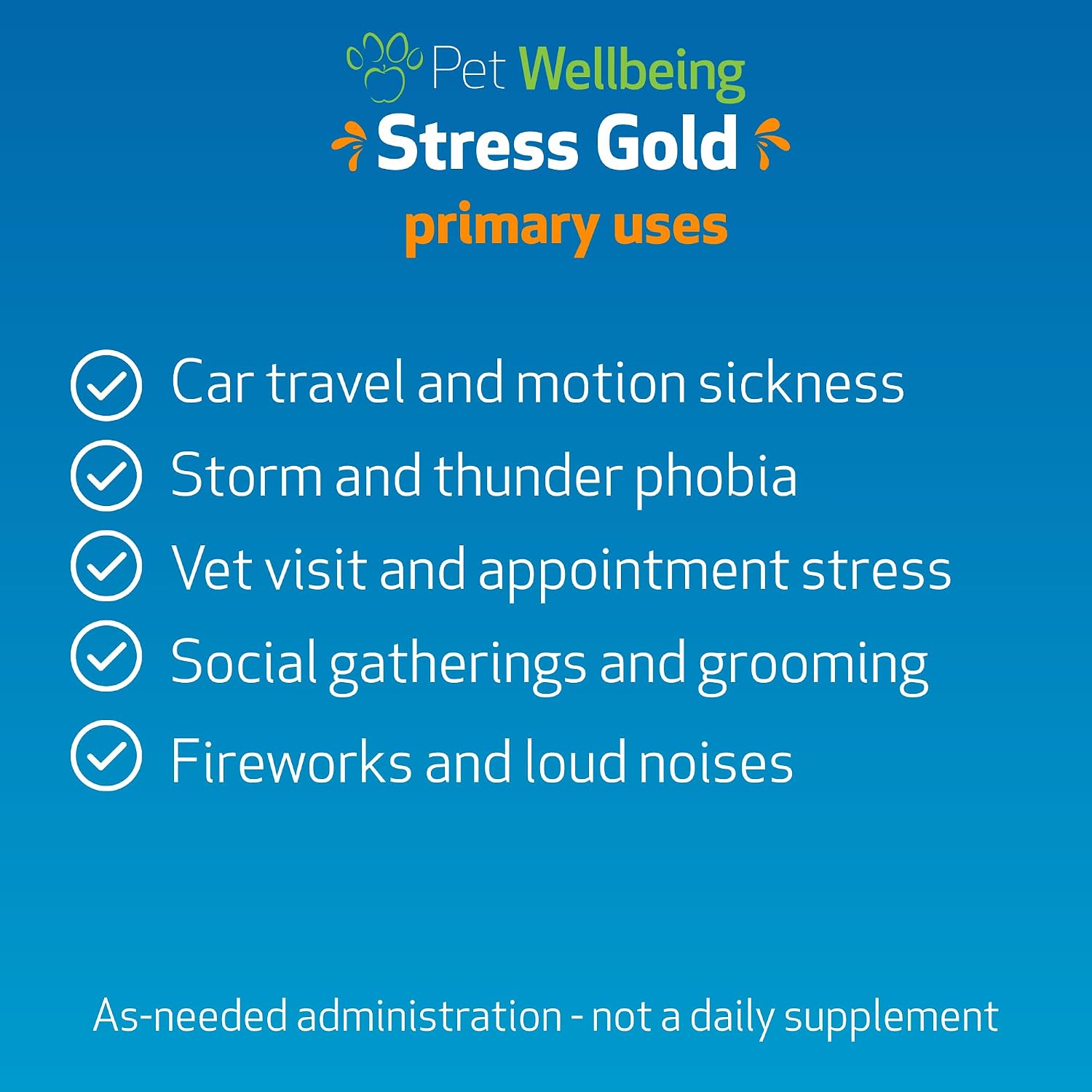 Pet Wellbeing Stress Gold para Perros - Fórmula Líquida Holística para el Estrés Situacional (60 ml)