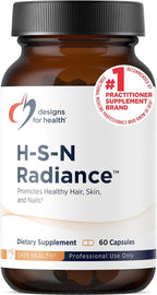 Designs for Health H-S-N Radiance - Vitaminas para Cabello, Piel y Uñas con Biotina, Queratina y Vitamina C (60 Cápsulas)