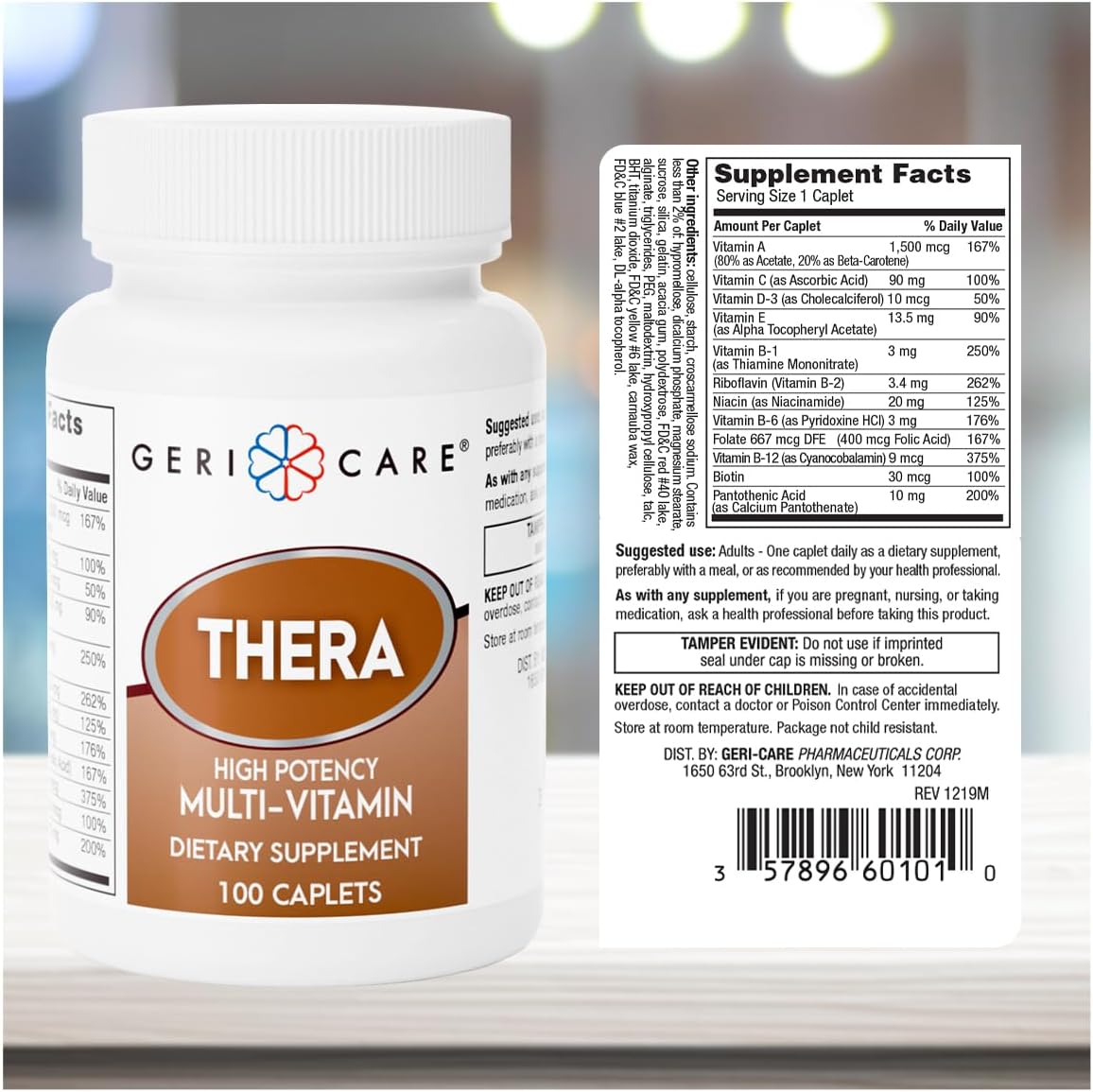 GeriCare Thera Multivitamínico de Alta Potencia, 100 Comprimidos