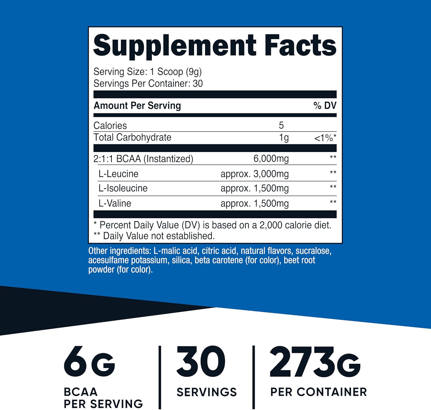 Nutricost BCAA Powder 2:1:1 (Melocotón Pera, 30 Raciones) - Aminoácidos de Cadena Ramificada