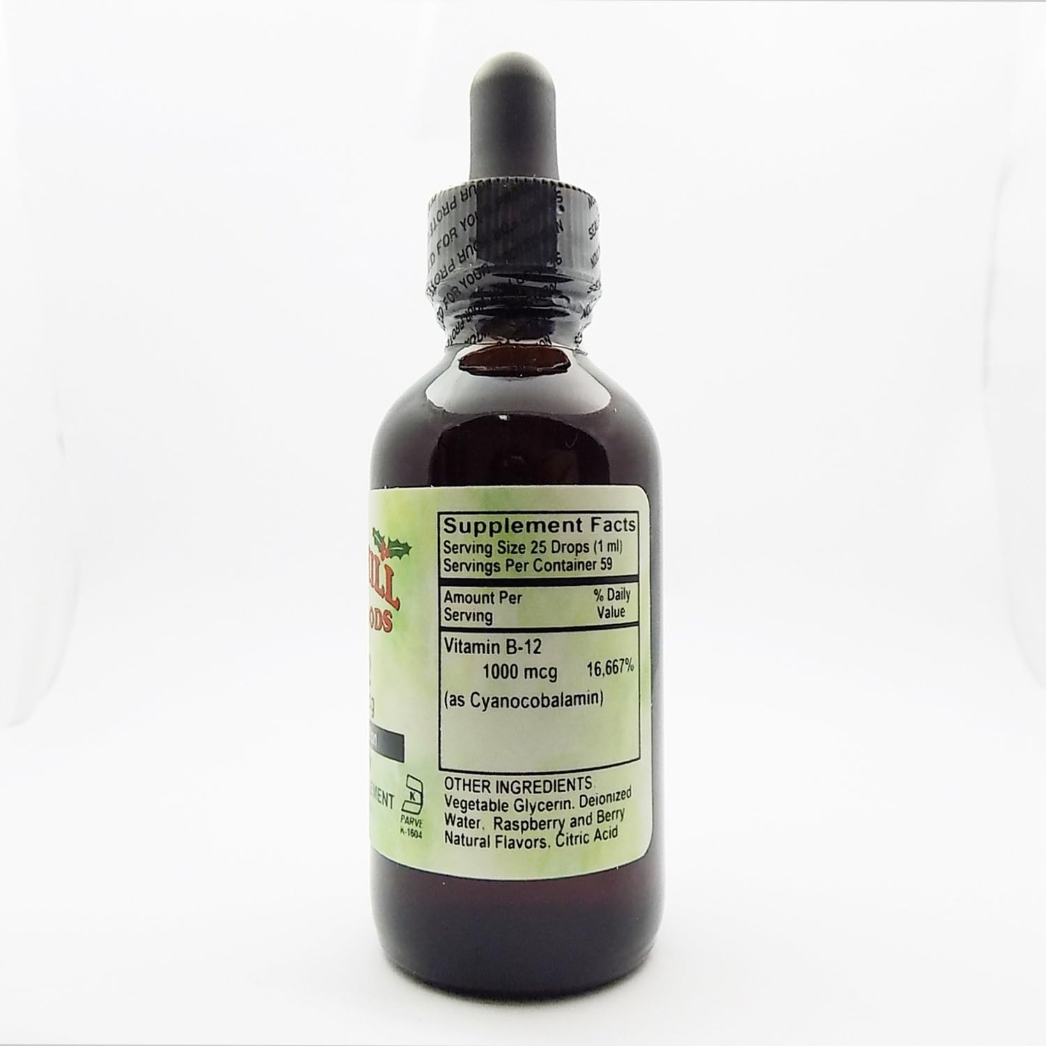 Holly Hill Health Foods - Vitamina B12 1000 mcg de Rápida Absorción - Spray de Frambuesa - 59 ml (2 oz)