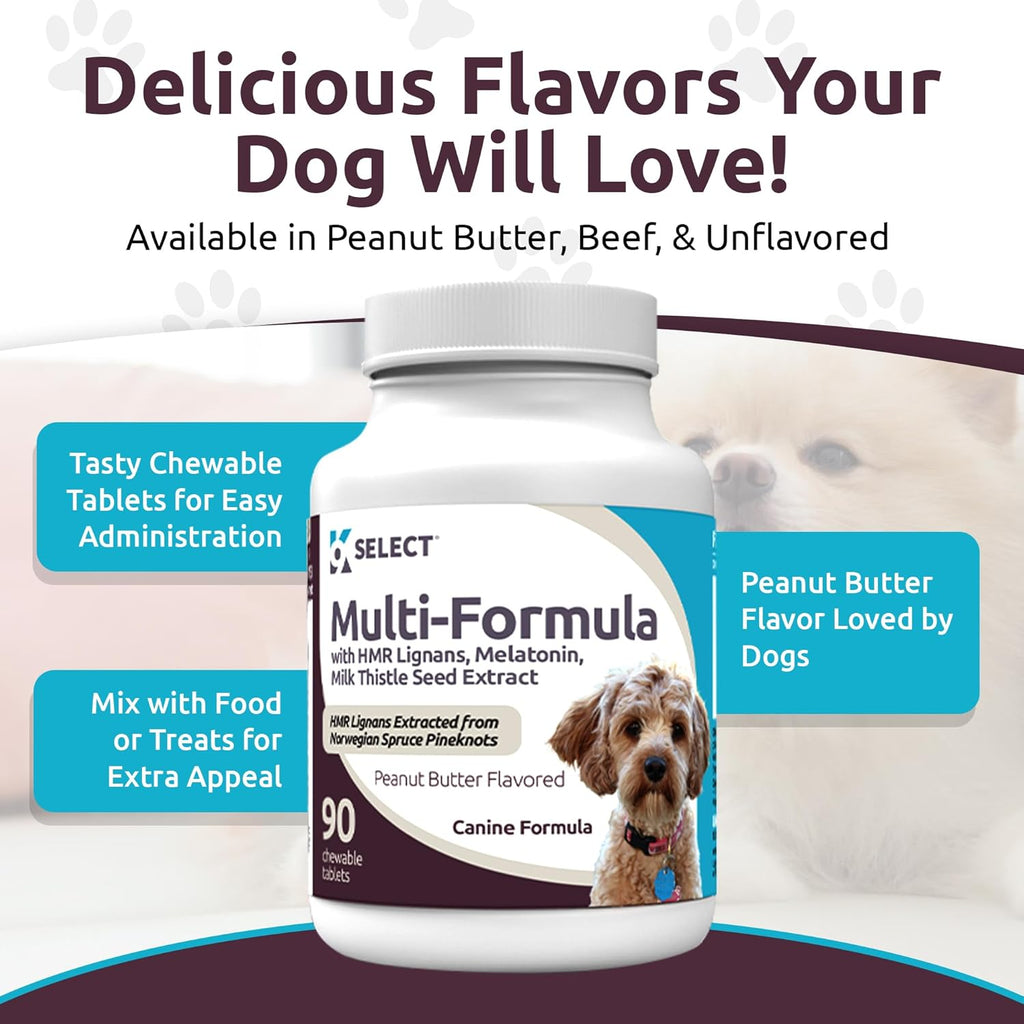 K9 Select Multi-Formula Vitaminas para Perros Pequeños - 90 Comprimidos Masticables Sabor Mantequilla de Cacahuete