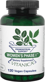Vitanica Women's Phase I - Apoyo Premenstrual, 120 Cápsulas Veganas