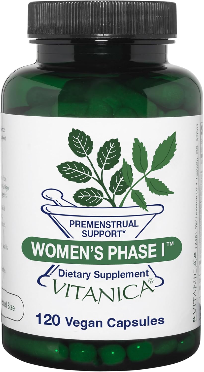 Vitanica Women's Phase I - Apoyo Premenstrual, 120 Cápsulas Veganas