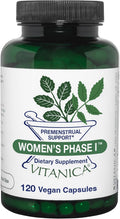 Vitanica Women's Phase I - Apoyo Premenstrual Vegano, 120 Cápsulas