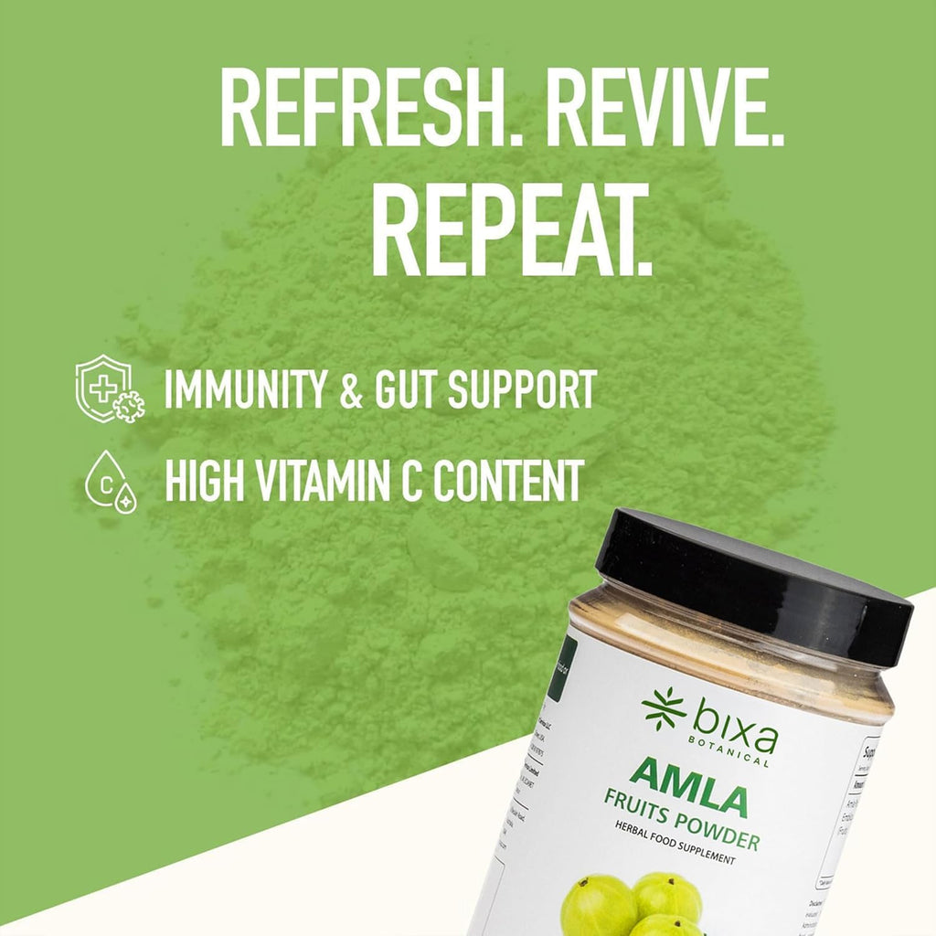 bixa BOTANICAL Amla (Amalaki) Powder - Indian Gooseberry - Rich in Natural Vitamin C - 200g