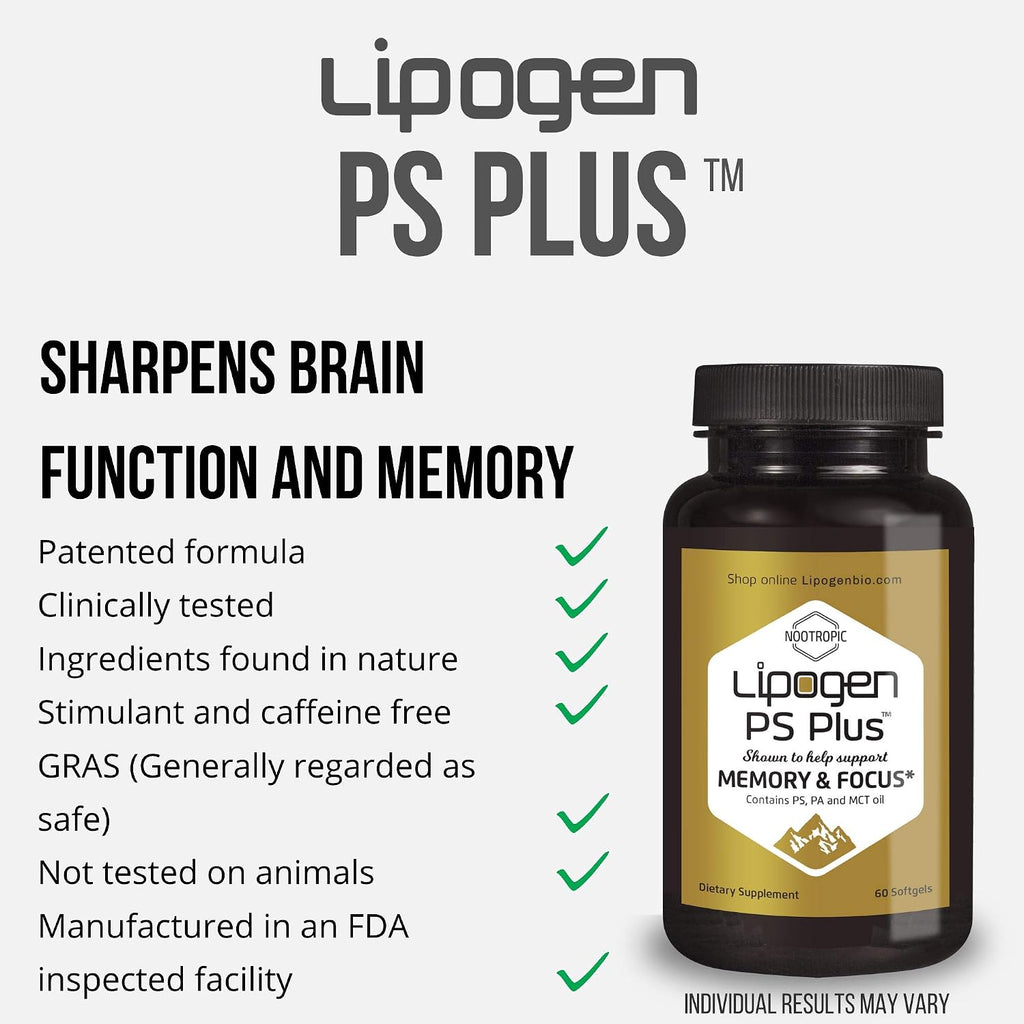 Lipogen PS Plus Complemento para la Memoria y Concentración - 180 Cápsulas Blandas (3 Meses)