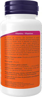 NOW Foods Vitamina D3 1000 IU, 180 Comprimidos Masticables