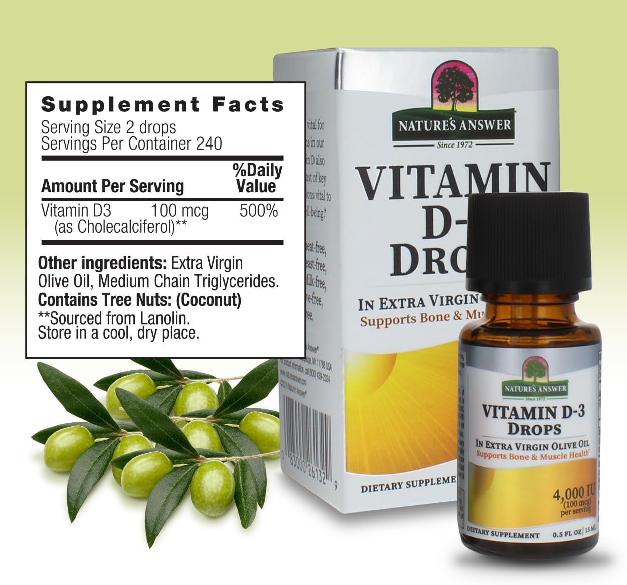 Nature's Answer Platinum Vitamina D3 4000 UI – Suplemento Líquido en Gotas