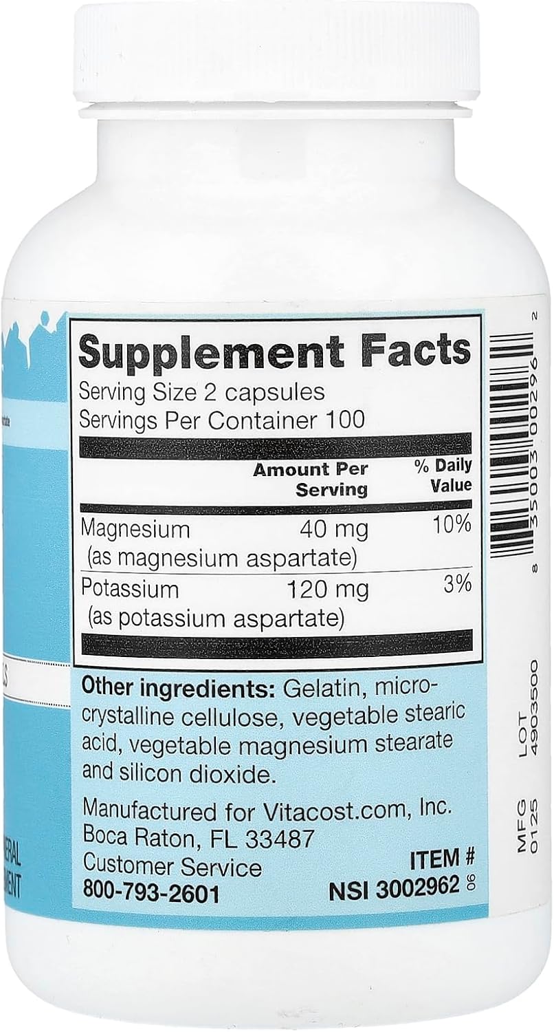 Vitacost Potassium & Magnesium, 200 Capsules