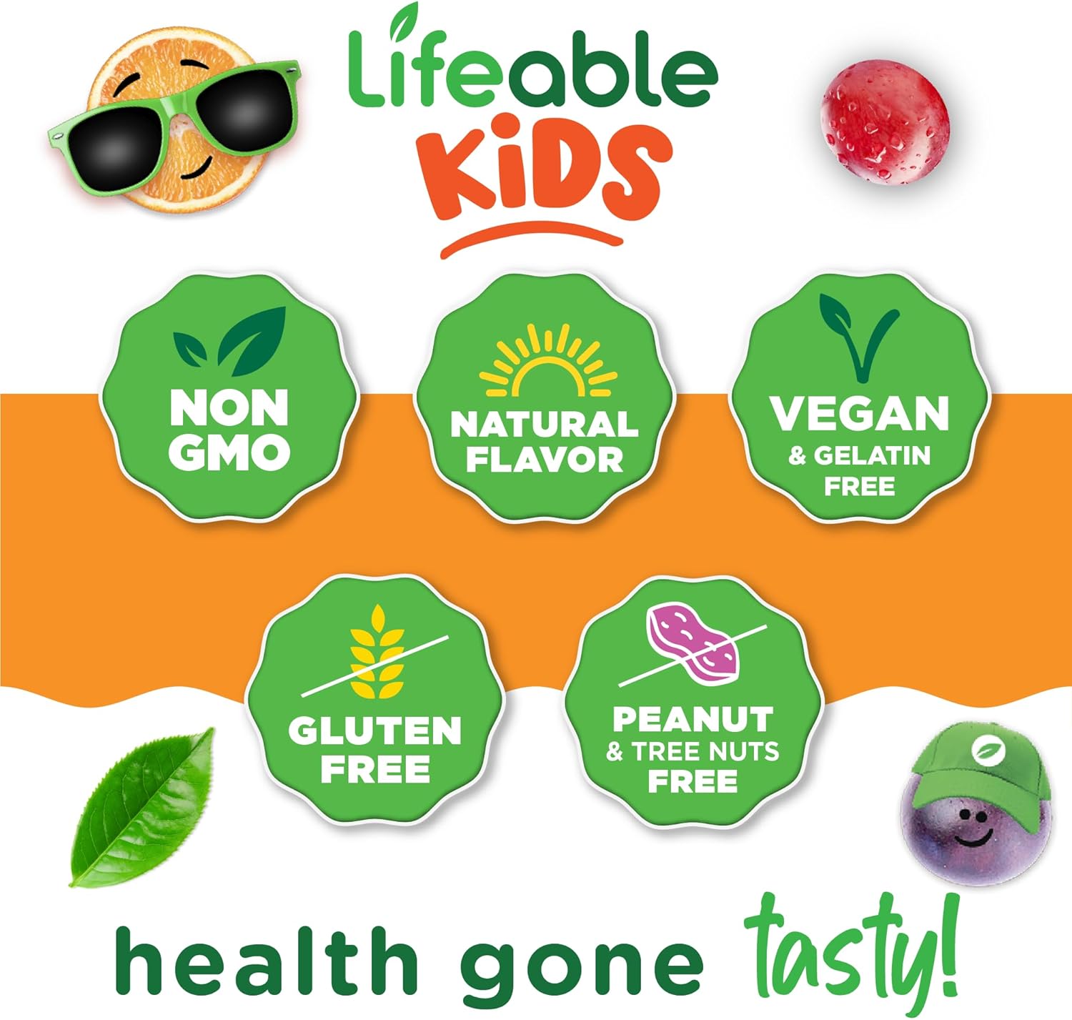 Lifeable Multivitamínico y Multimineral con Hierro para Niños - 150 Comprimidos Masticables Sabor Uva y Bayas